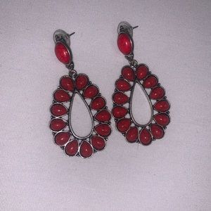 Red Statement Earrings
